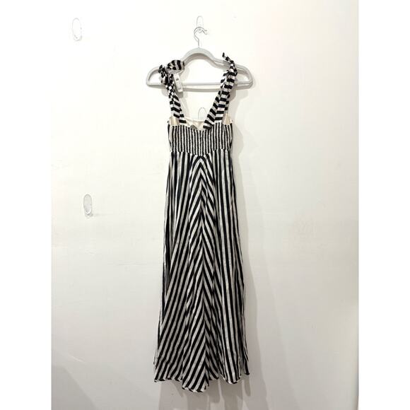 Zimmermann Honour Sleeveless Linen Chevron Maxi Dress Black White Size 0 / XS - Picture 3 of 5